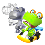 Dinosaur video game character 3D design