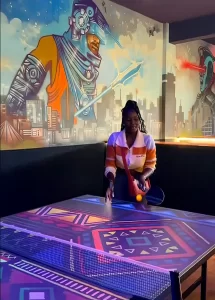 For BaoBox in Kenya, Workinman created Projector mapped version of Table Tennis that offers a variety of new game experiences.