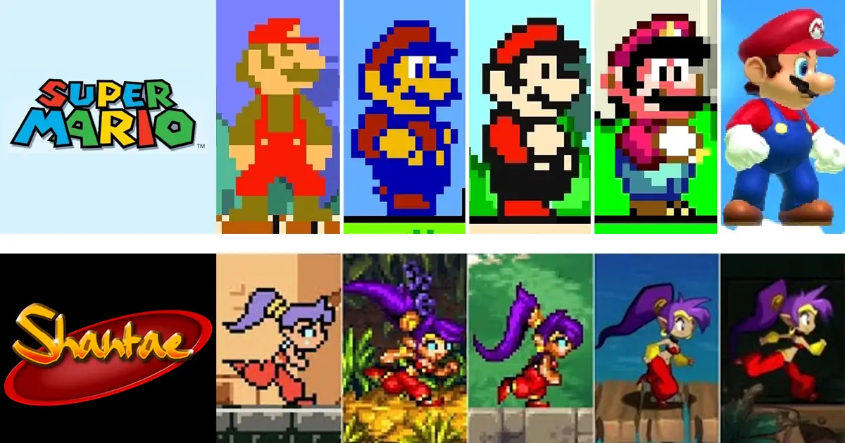 Super Mario Bros and Shantae: differentiating characters and game mechanics