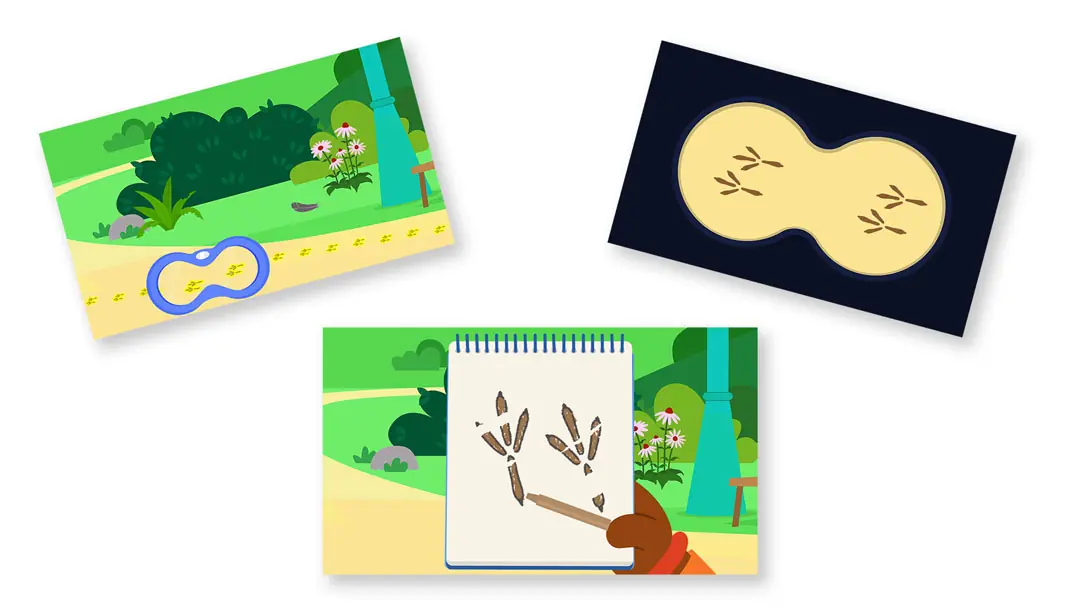 clues for identifying animals in the Nature Explorers educational game