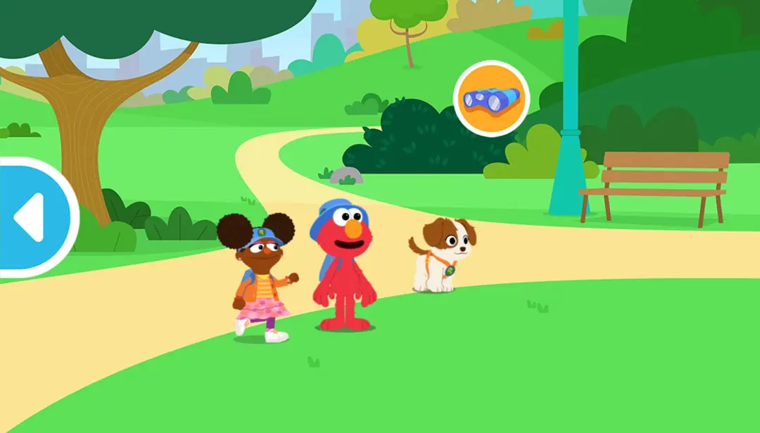 Sesame Street Nature Explorers gameplay screen. Developed by Workinman Interactive.