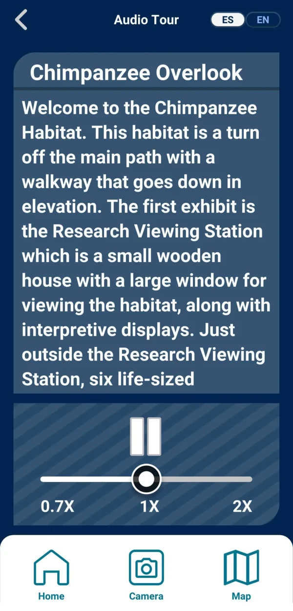 Zoo tour guide for the visually impaired