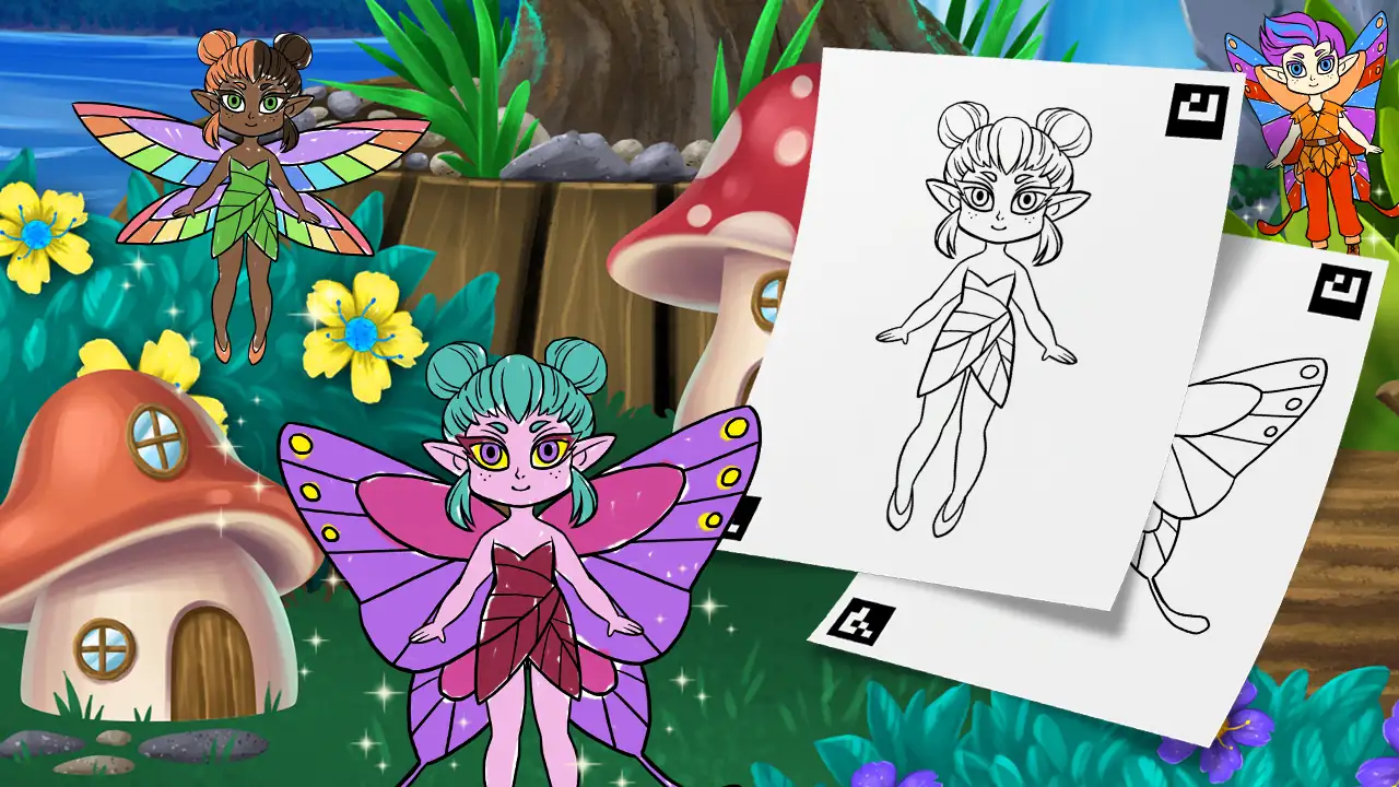 Custom Coloring art projector exhibit - fairies