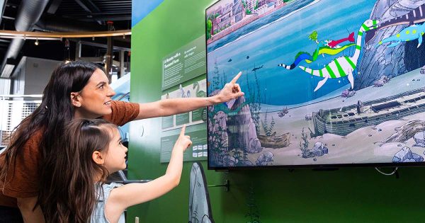 The Champ Lake Monster virtual Aquarium at ECHO Leahy Center for Lake Champlain
