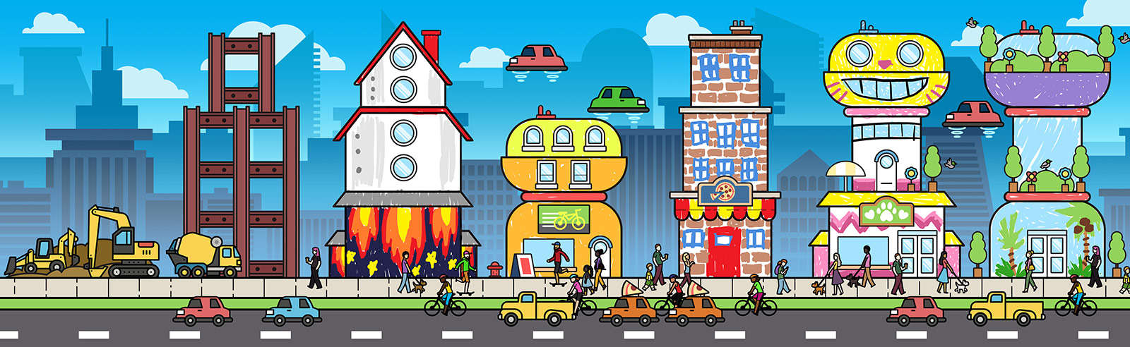 City builder, color and create your own main street and watch the place come to life in this fun community museum exhibit.